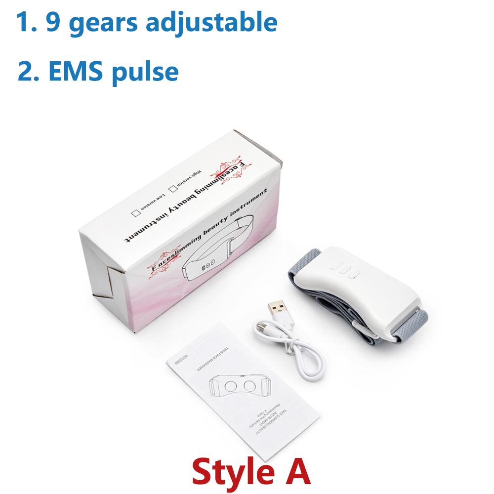 Ems Double Chin V Shape Lifter Belt Facial Lifting Massager Face Slimming Vibration Face Lift Hot Compress Reduce Double Chin
