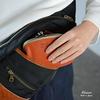 Linoli Leather Coin Purse Wallet for Women, Made in Japan, with a Parent-Child Clasp Closure, Perfect for Holding Bills and Coins, Orange