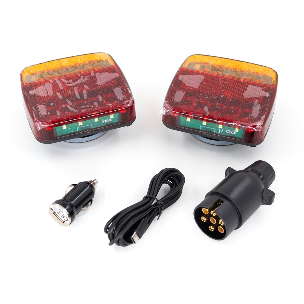 12V 24V Wireless Magnetic LED Truck Tail Light Trailer Rear Light Signal Warning Brake Light for Caravans Campers Lorry Caravan EN 7PIN