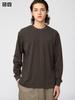 Uniqlo חולצת טי אייריזם כותנה צווארון עגול שרוול ארוך
