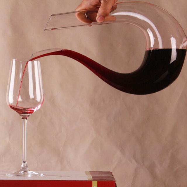 1500ml Shape U Unique and Elegant Shape Lead-free Crystal Glass Wine Decanter