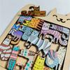 1PCS Wooden Cat Shape Puzzles Mini Irregular Animal Cat Pieces Table Games Montessori Kids Creative Educational Toy