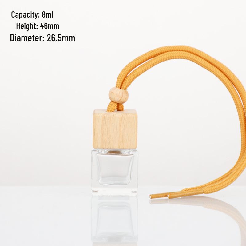 Square Car Aromatherapy Pendant - Mini Glass Essential Oil Diffuser & Decorative Fragrance Bottle