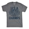 Mens Funny T Shirts USA Two Time World War Champs Sarcastic Fourth Of July