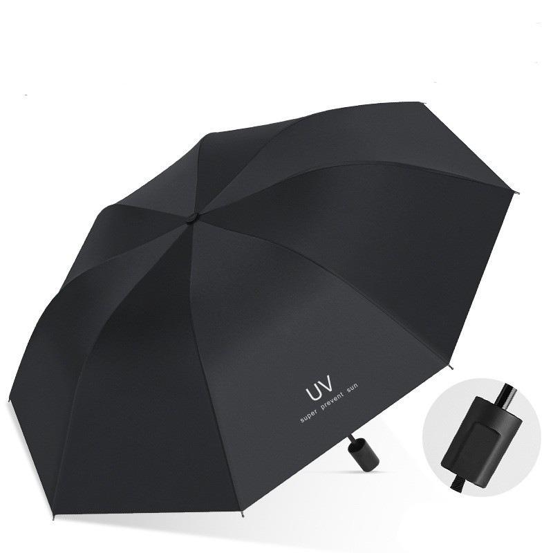 Double keel reinforced folding umbrella sun protection weather and rain dual-purpose business men's automatic umbrella custom logo advertising
