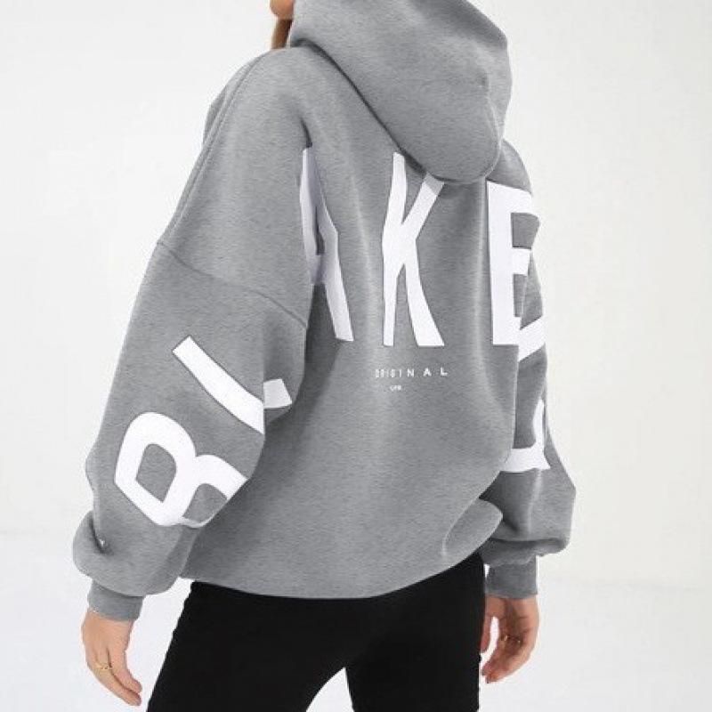 Felpa con cappuccio unisex in velluto e cotone 2025 Europe Cross TK Plus - Versatile per l'autunno, Stampa con lettere grandi