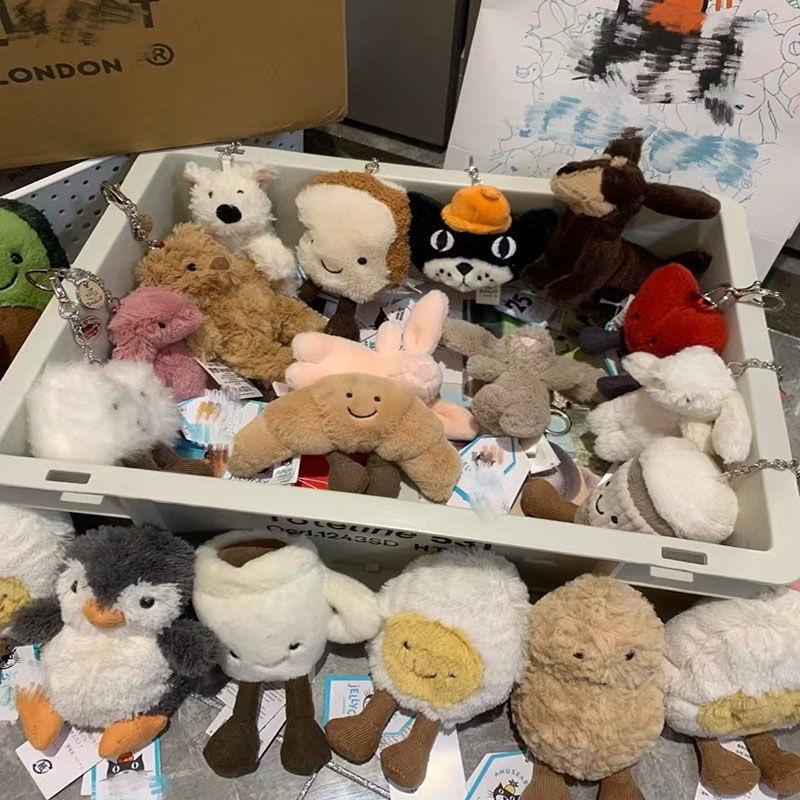 Zábavný želé plochý náhradní přívěsek croissantová koule klíčenka taška dekorativní plyšová hračka dárek