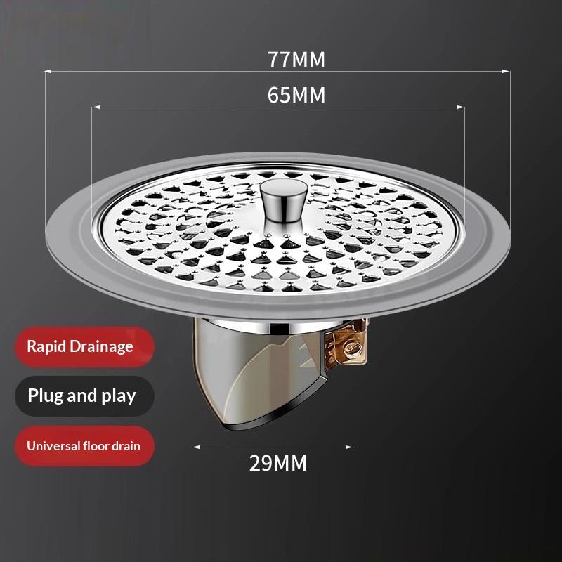 Stainless Steel Floor Drain Filter Anti-Clog Anti-Odor Insect Proof Drain Cover for Kitchen Bathroom Outdoor Patio