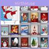 Colorful Santa Claus Christmas Shower Curtain With Hooks Waterproof Fabric