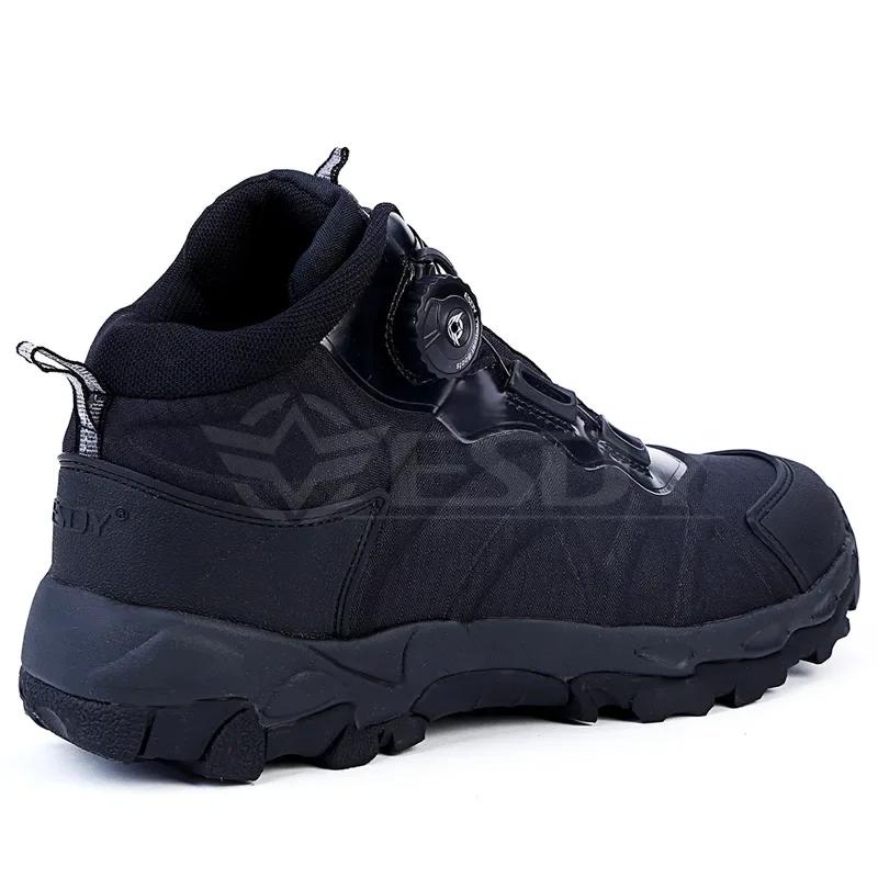 Men Winter Tactical Ankle Boots Fashion Black Lace Up Desert Combat Boots Mens Flat Work Casual Shoes Men's Hiking Shoes