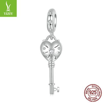 Personalisierte Mode Liebe Schlüssel DIY Anhänger Zubehör, Glücksbringer S925 Silber Armband Perlen