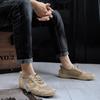 Herren-Freizeitschuhe aus Gummi mit weicher Sohle, großes atmungsaktives Mesh-Gewebe, Schweinsleder, Auto-Freizeitschuhe