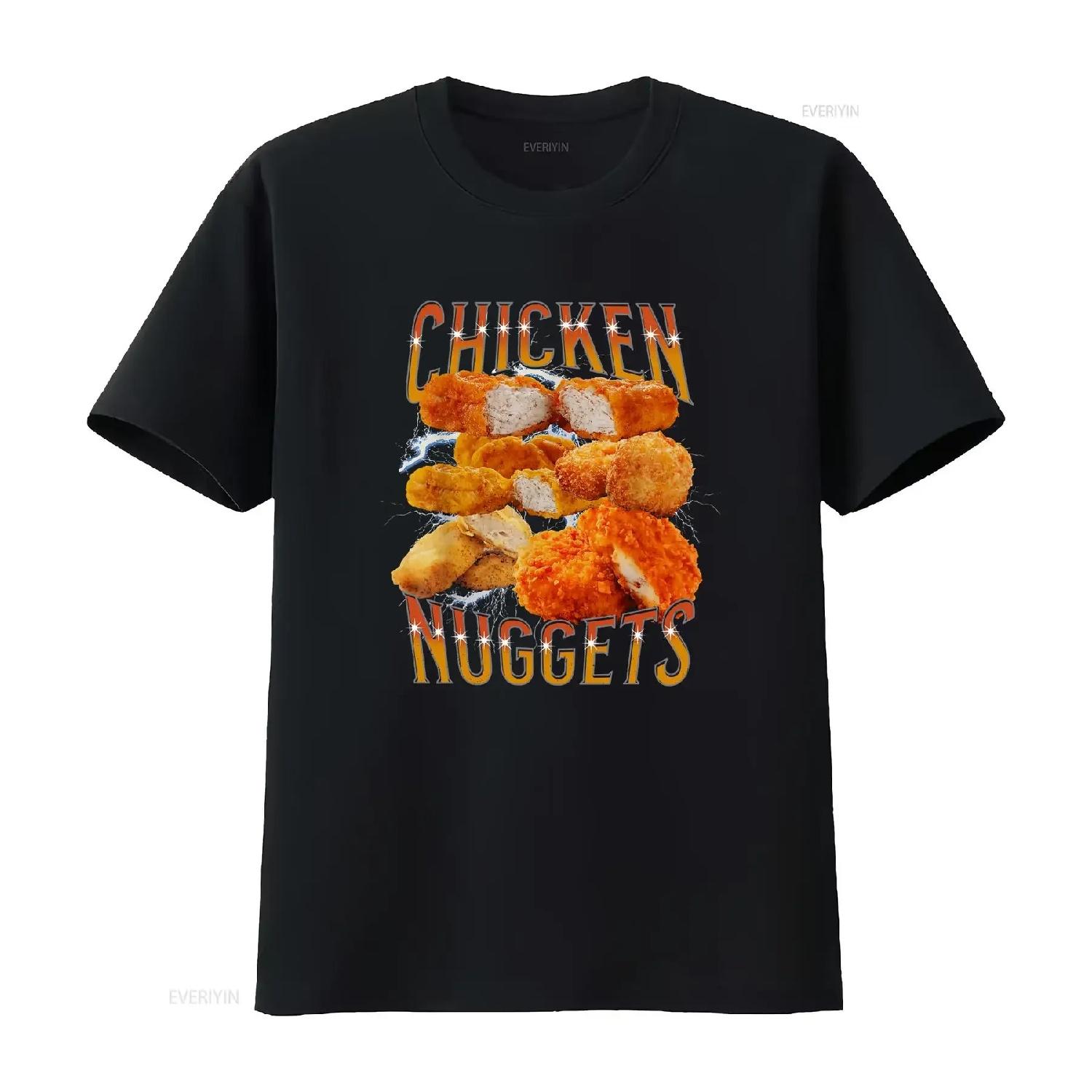 

NEW LIMITED Chicken Nugget Funny Design Idea Premium T Shirt S 3XL vintage Washed Top For Everyday Wear graphic Slightly S чёрный