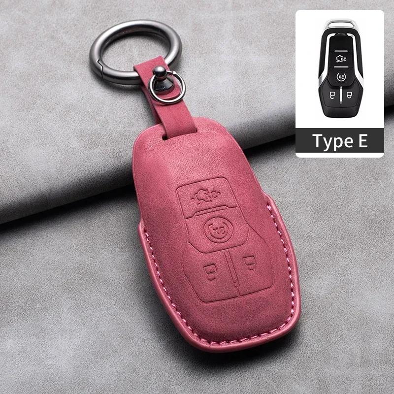 Husa din piele pentru chei de mașină pentru Ford Fusion Mustang Explorer F150 F250 F350 Ranger Mondeo Suport pentru chei de la distanță Accesorii Fob