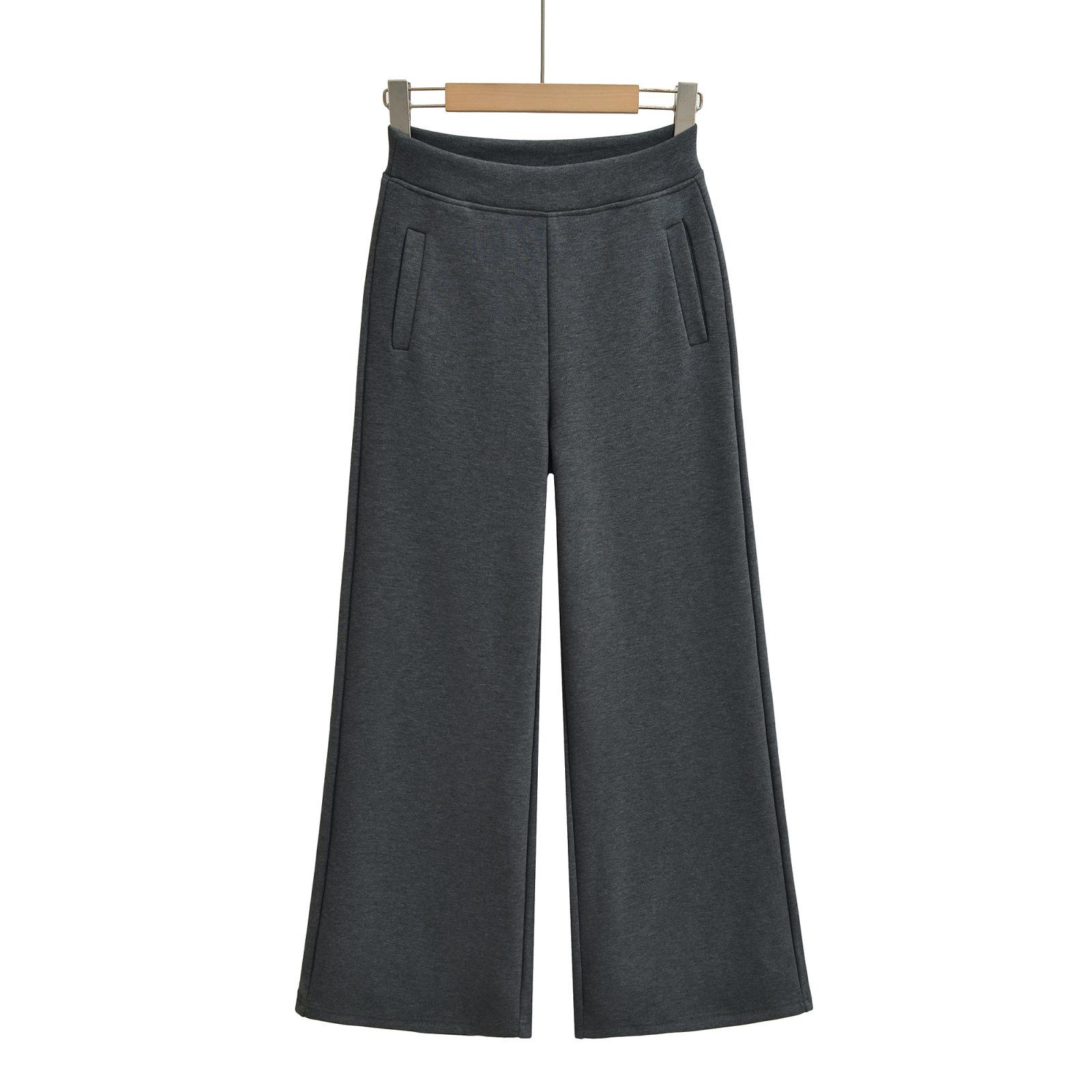 Women s High Waist Velvet Wide Leg Pants - Autumn/Winter 2025 American Retro Style Medium
