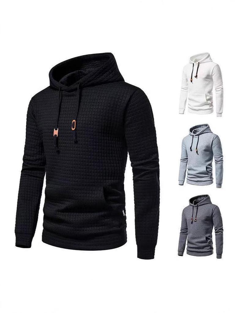 Men's European Size Jacquard Pullover Hoodie