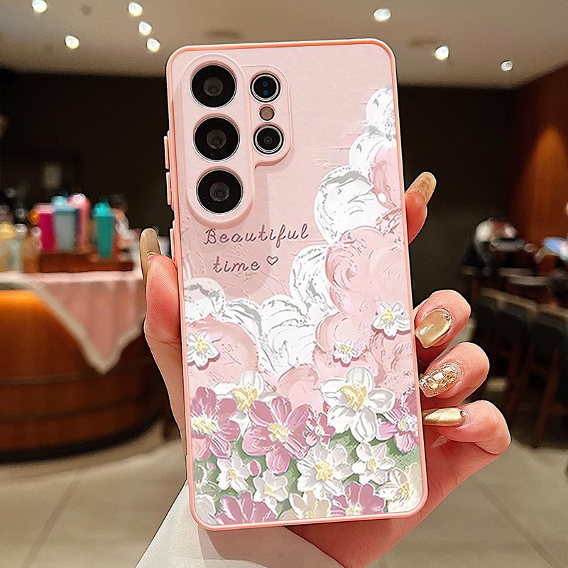 Magnetic For Magsafe Case For Samsung Galaxy S26 Ultra S25 Edge S24 Plus S23 FE S22 A17 A54 A55 A56 A57 5G Oil Painting Flowers Pattern Cover