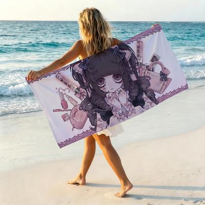 Cartoon Jirai Kei Anime Towel Soft Pool Gift For Travel Gym Shower Camping Quick Dry Sports Beach Towel