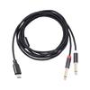 USB C to 6.35mm TRS Cable Type C to Double 6.35mm Cord Widely Compatibility