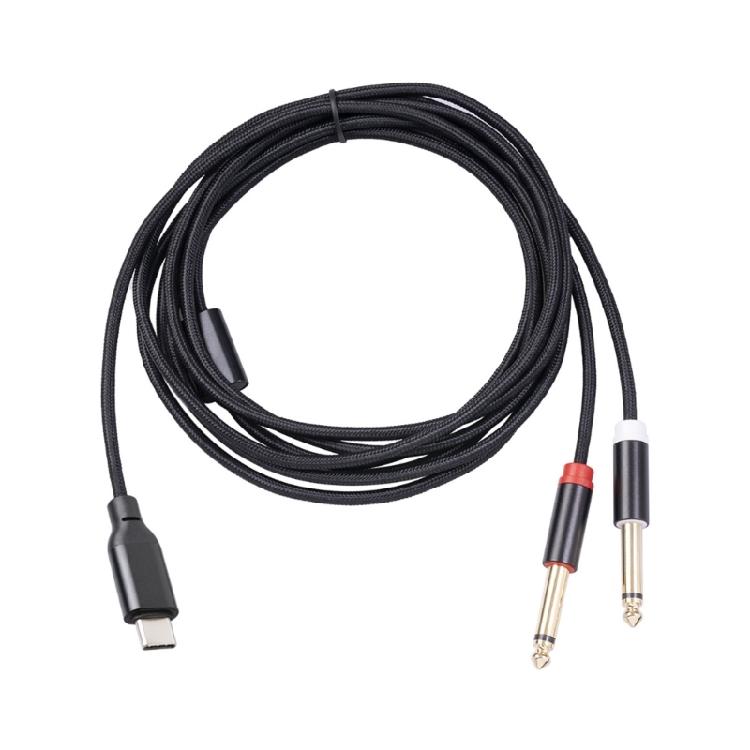USB C to 6.35mm TRS Cable Type C to Double 6.35mm Cord Widely Compatibility