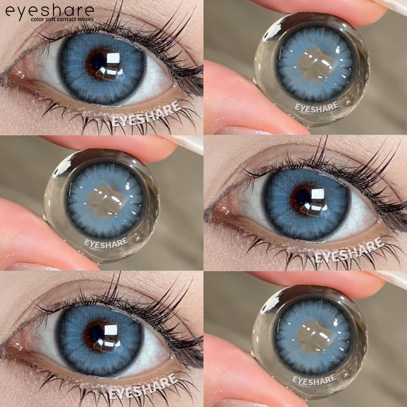 EYESHARE 1Pair Color Contact Lenses for Eyes Natural Brown Yearly Use Lenses Gray Multicolored Contact Lens Gray Pupils Lens