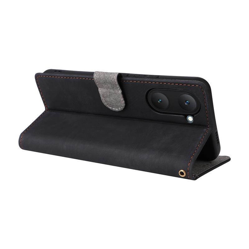 Vivo Y03 4G Leather Phone Case with Card Holder, Stand, Lanyard, and Wallet Features