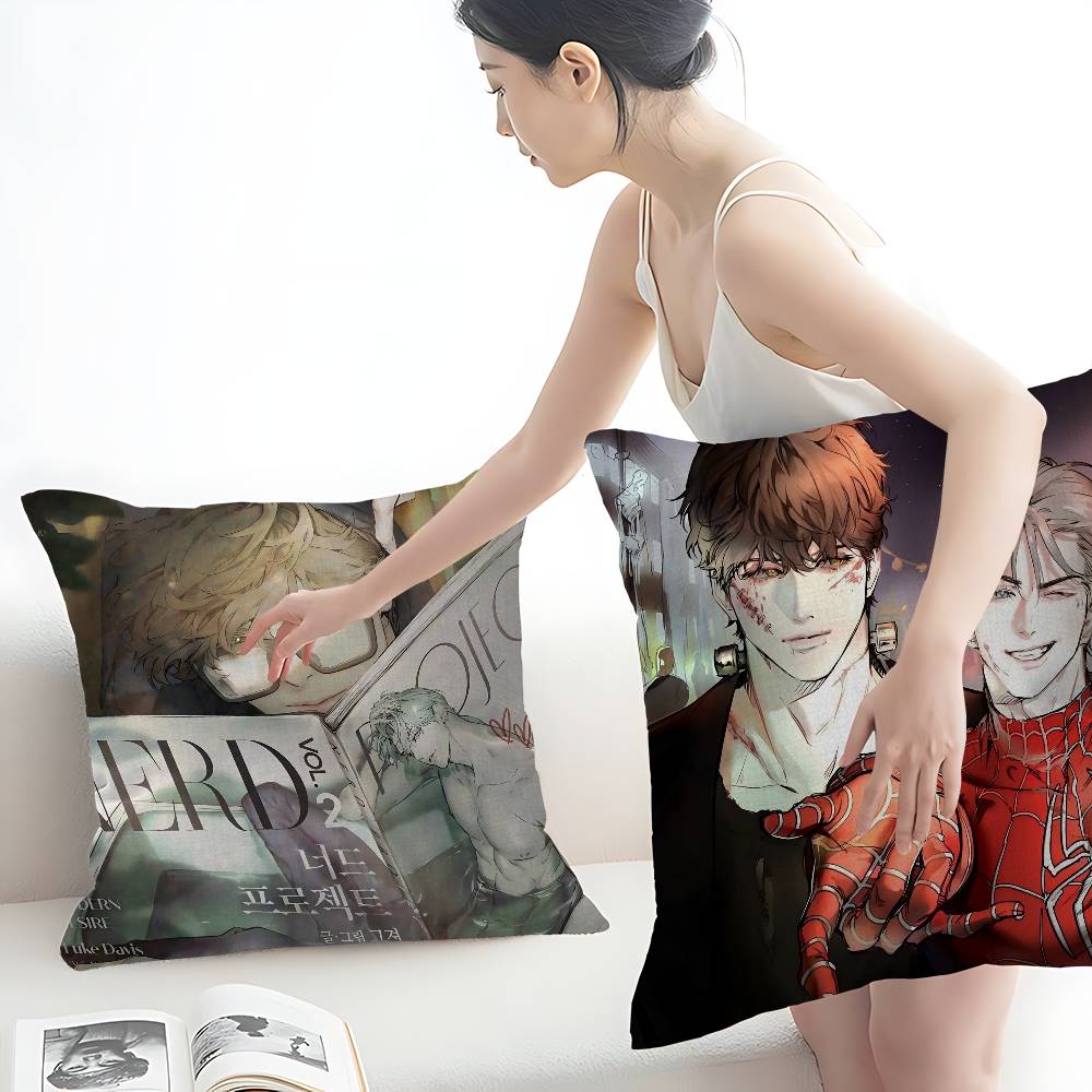 Cartoon N-Nerd P-Project Bl Anime Cushion Cover Polyester Sofa Cushions Decorative Throw Pillows Home Decoration Pillowcover