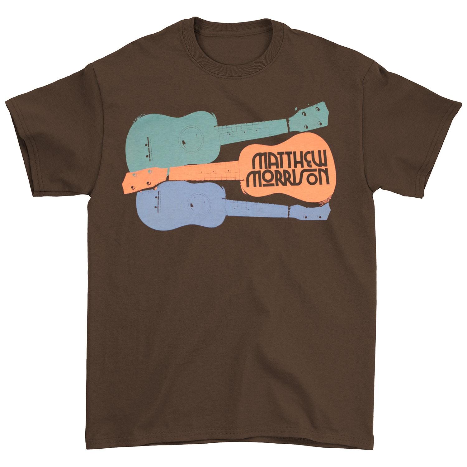 Men s Mathew Morrison Guitars T-shirt Medium Brown 3XL