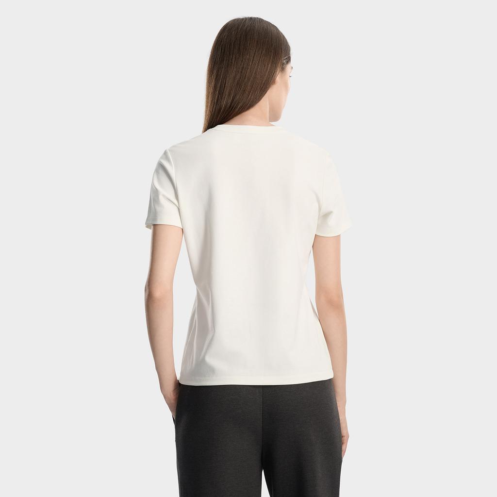 FILA Milano Series Fashion Simple Comfortable Classic Retro Sports Casual Short Sleeve T-Shirt Women tops Cloud-White F11W615101FWT