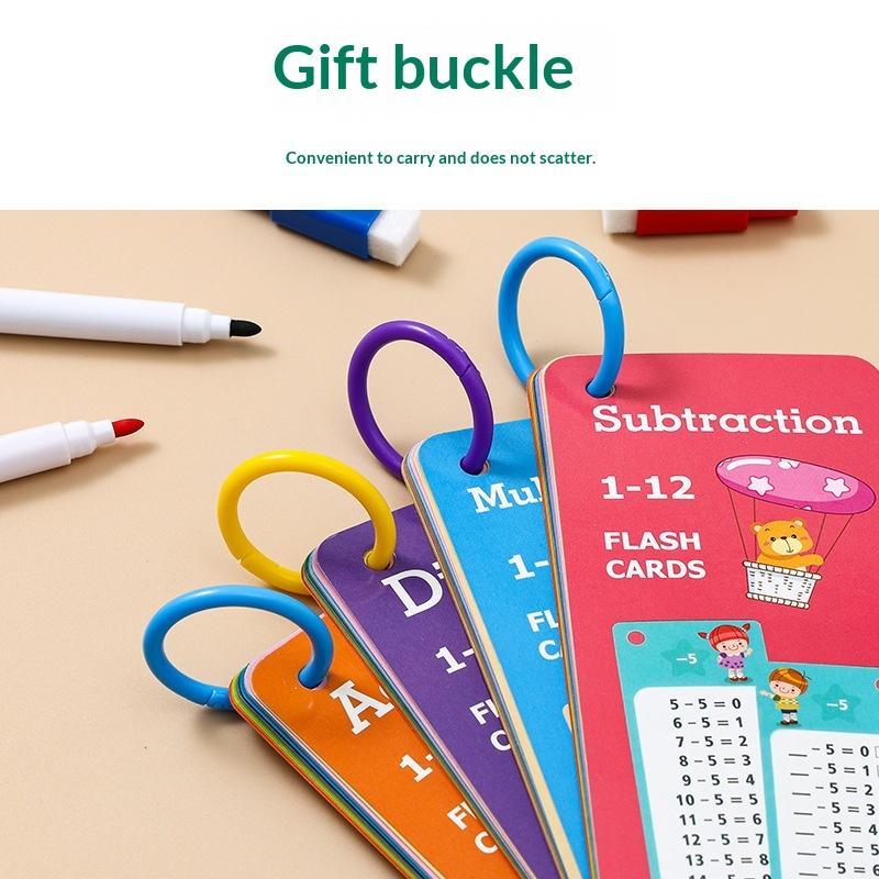 1 Set Beginner Self-test Math Calculation Training Cards 1-12 Grades Educational Learning Supplies for Kids Students School Use