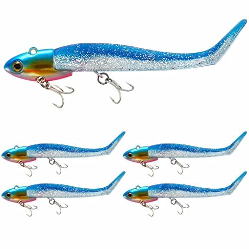 [Seiran Lure] Seabass Lure, Flounder Jighead Worm 16g 22g 28g Set, Spare Worm Included, Shad Worm, Vibration, Seabass, Bluefish, Flounder, Flathead