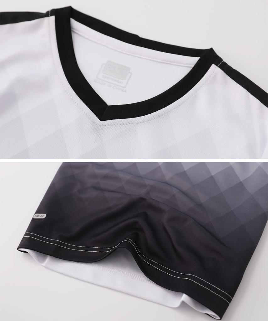 Hiheart Soccer Junior Training Short Sleeves and Breathable and Size 120 Kids' Jersey, Boys' Set, Shorts, Quick-Drying, White,