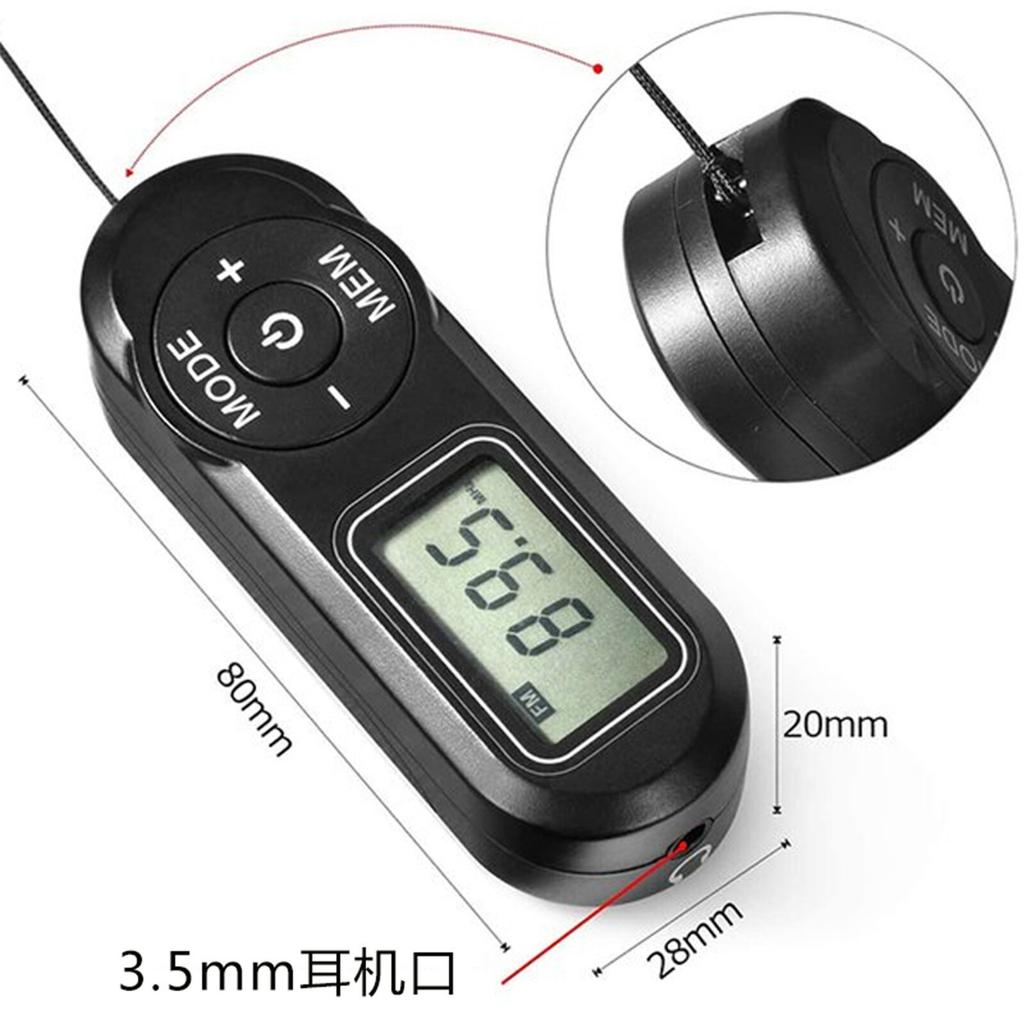 Portable FM Radio LCD Display Mini Pocket Radio Transistor with Earphones