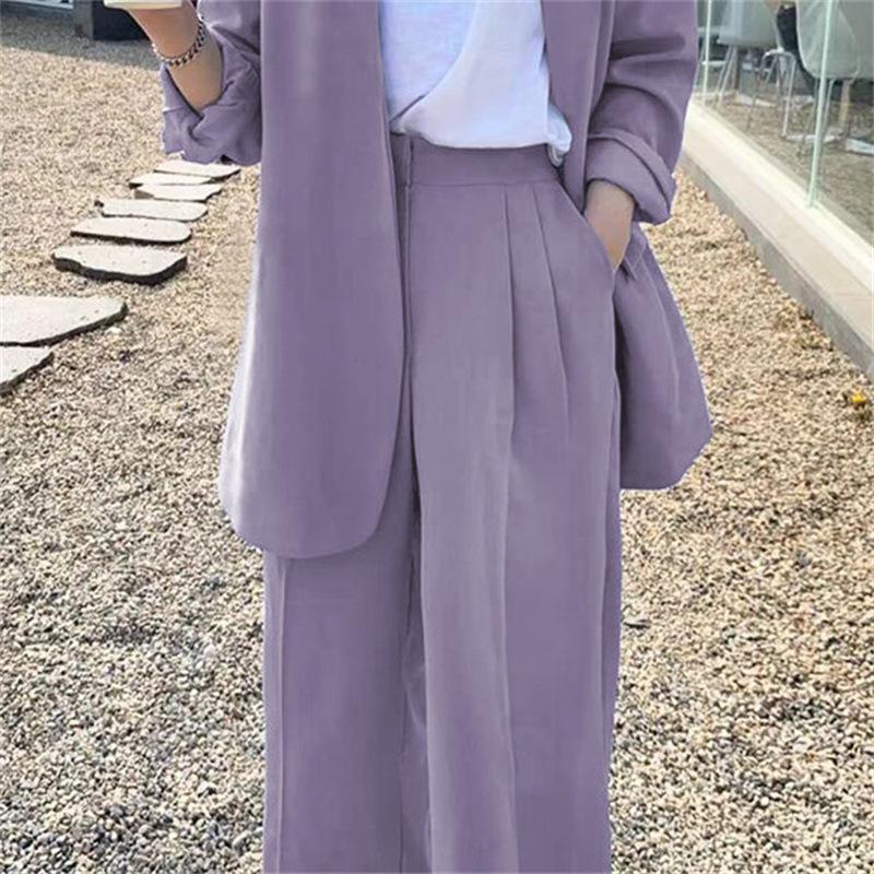 Korean Style 2025 Loose Casual Padded Shoulder Suit Jacket - Multiple Colors