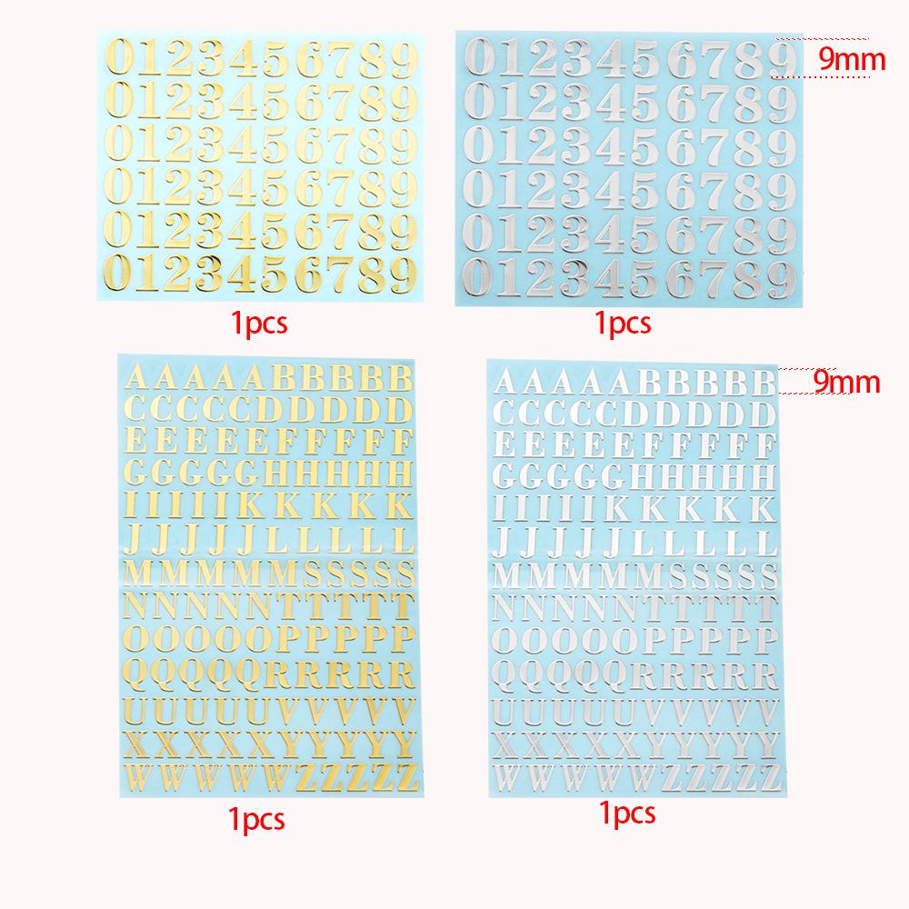 Adesivi Decorativi Lettere Alfabeto Numeri 2-9mm Riempitivo Resina Epossidica Oro Argento Per Stampi in Silicone Fai da Te Riempimenti per Artigianato