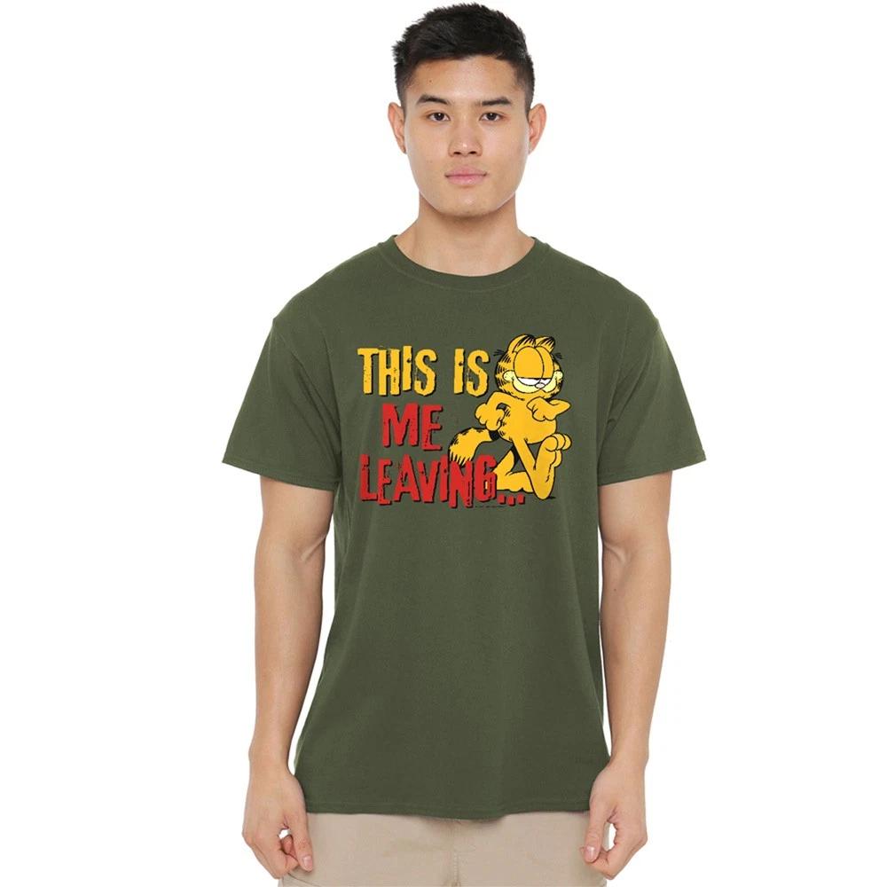 Garfield Leaving T-Shirt S-2XL, Military Green 3XL