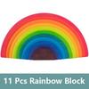 DIY Rainbow Blocks Baby Wooden Toys Large Size Rainbow Stacker Creative Building Blocks Montessori Educational Toys Wooden Toy
