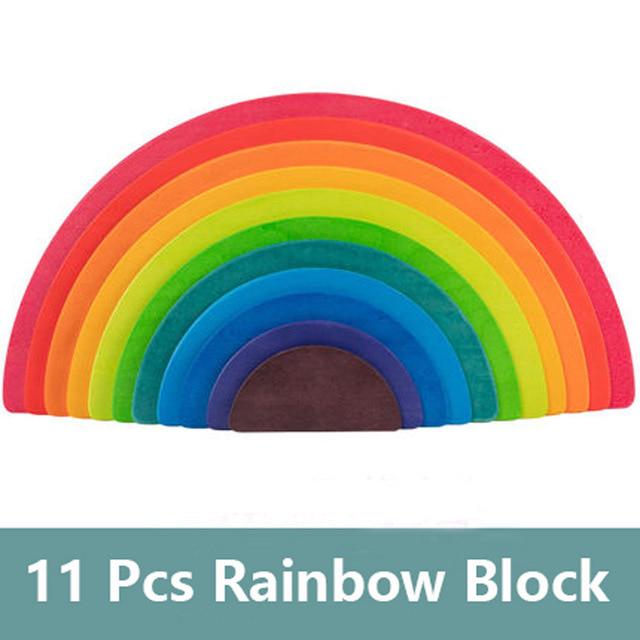 DIY Радужные блоки Детские деревянные игрушки Большой размер Радужный укладчик Креативные строительные блоки Монтессори Развивающие игрушки Деревянная игрушка