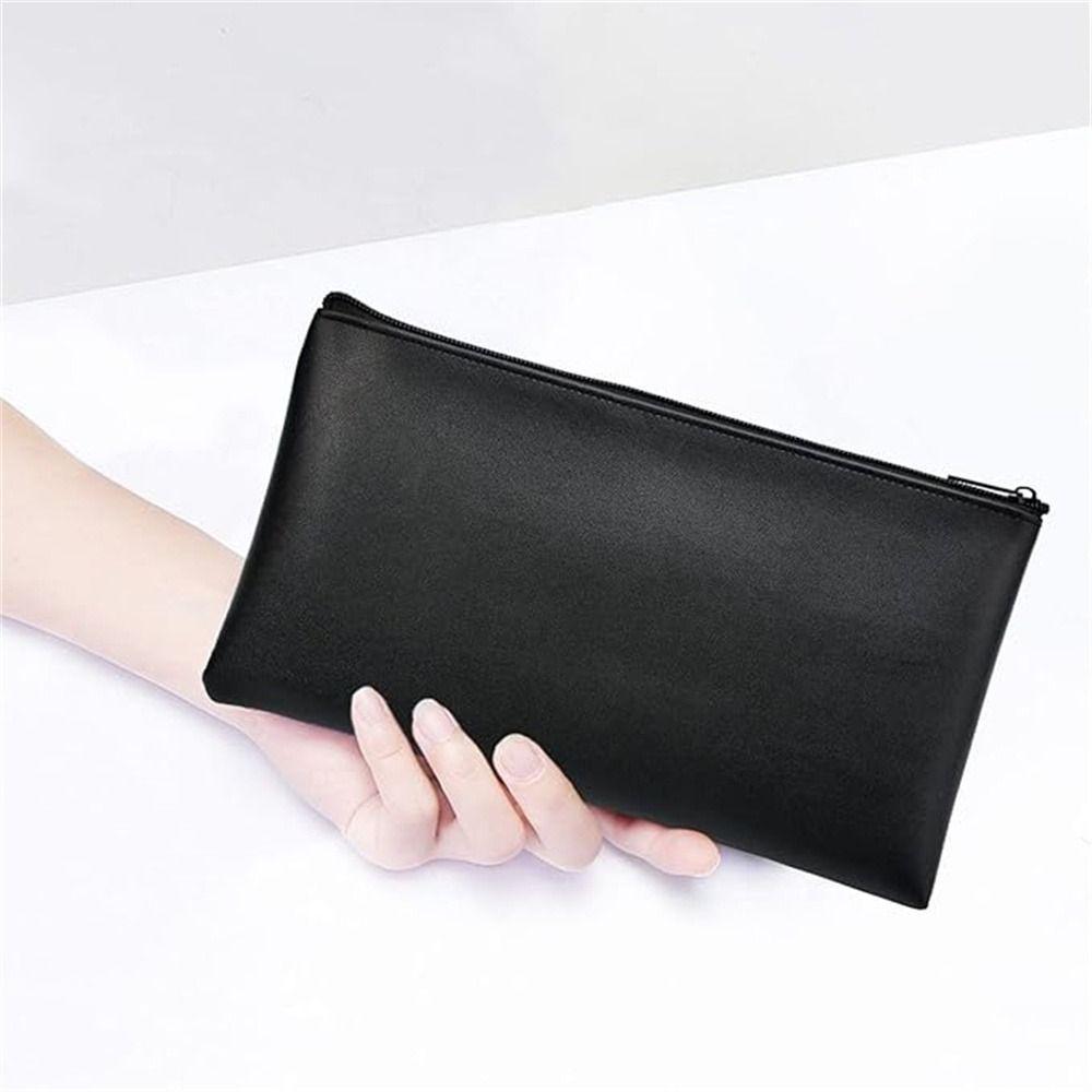 PU Leather Pu Bill Bag Small Compact Money Pouch Durable Cash Deposit Bag  Utility Pouch