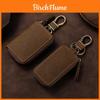 Leather Car Key Case With Foldable Design And Vintage Style For Men And Women
