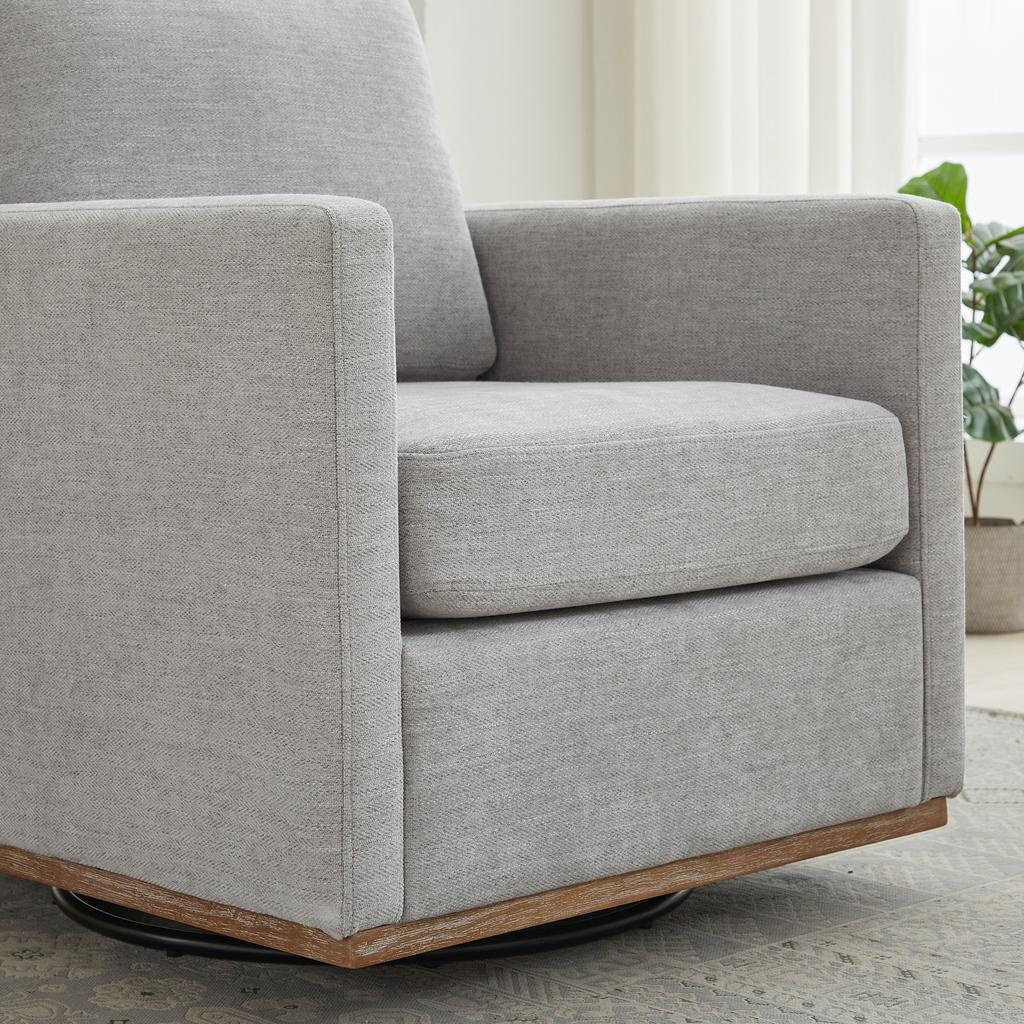 Four-Sided Upholstered Swivel Accent Chair, 360 Degrees Club Chair & Lounge Chair with Armrests for Living Room, Bedroom, Apartment & Children's Room