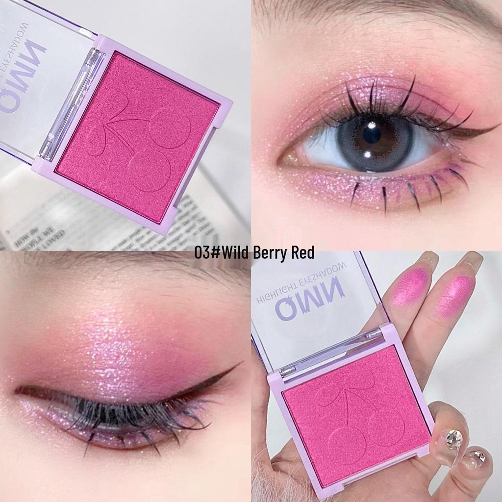 QMN Brilliant Shimmer Eyeshadow: Fine Glitter, Single Palette for Students, Affordable Color Makeup.