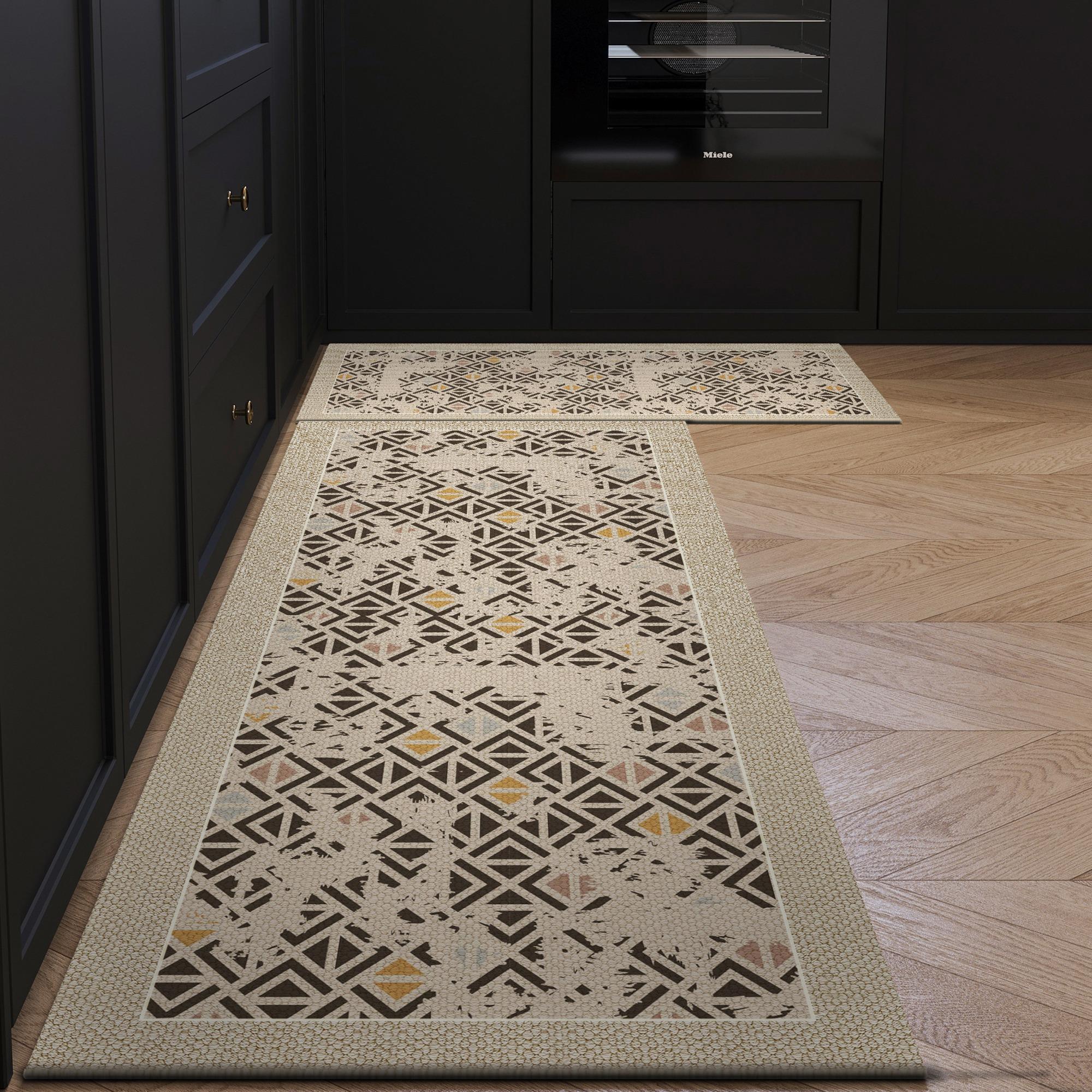 

Кухонный коврик Нескользящие коврики для ног Длинный ковер-дорожка Ковер Ретро Геометрические полосы Ковры для украшения дома 1pc 50x80cm