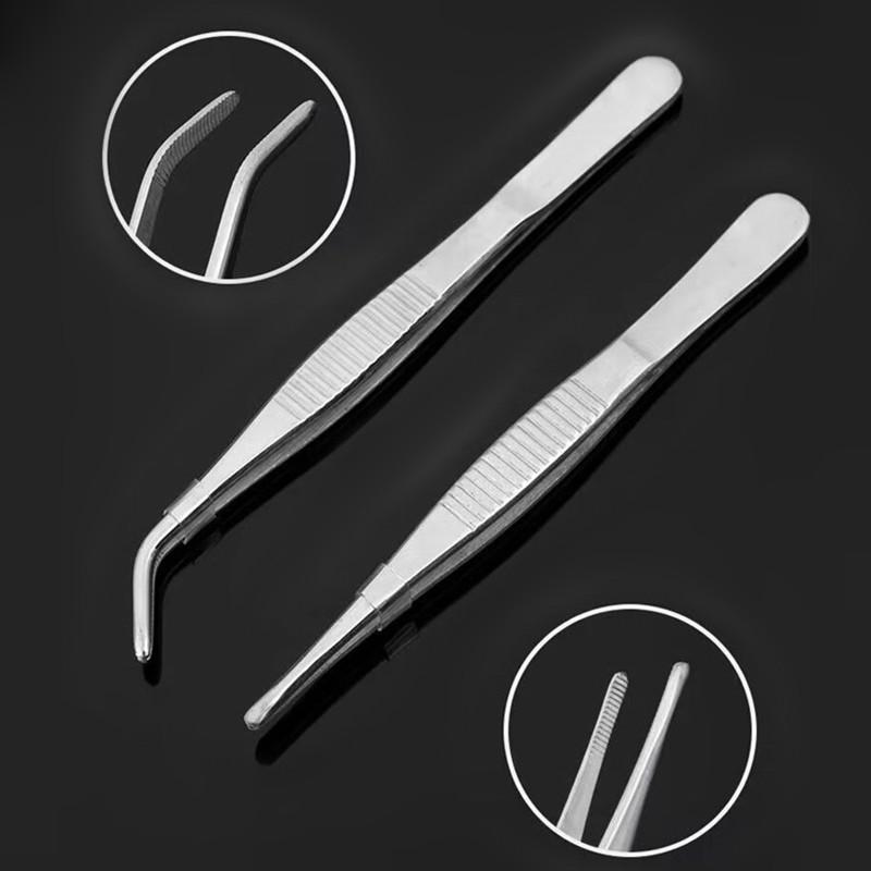 2Pcs Professional Stainless Steel Kitchen Tweezers - Cooking Clamps For Electroplating, Seafood, Grilling, Precision Cooking