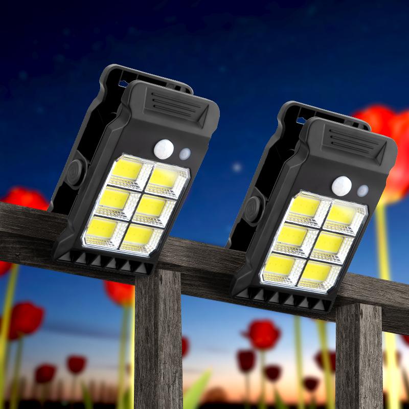 Outdoor Solar Motion Sensor Light High-Brightness LED Bulbs Clip-On/Wall-Mount Dual-Use Ideal for Courtyards and Gardens
