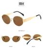 2024 Oval Metal Sunglasses: Trendy Small Round Lens for Men & Women
