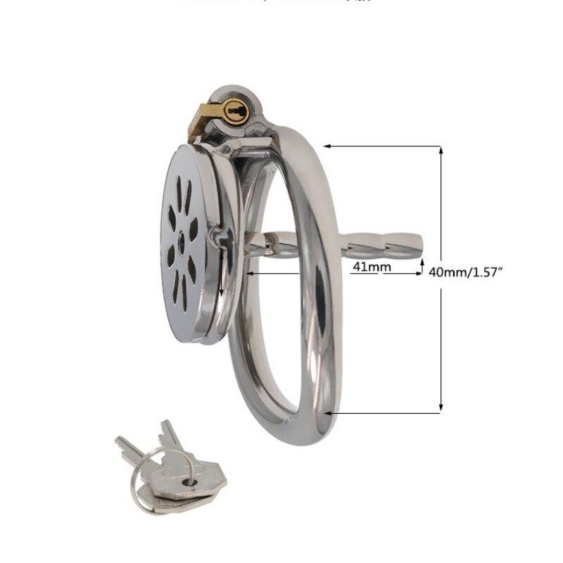 304 Stainless Steel Chastity Lock Penis Cage Male Bondage  Cockring CB Lock BDSM Slave Cuckold Sex Toys Urinary Catheter