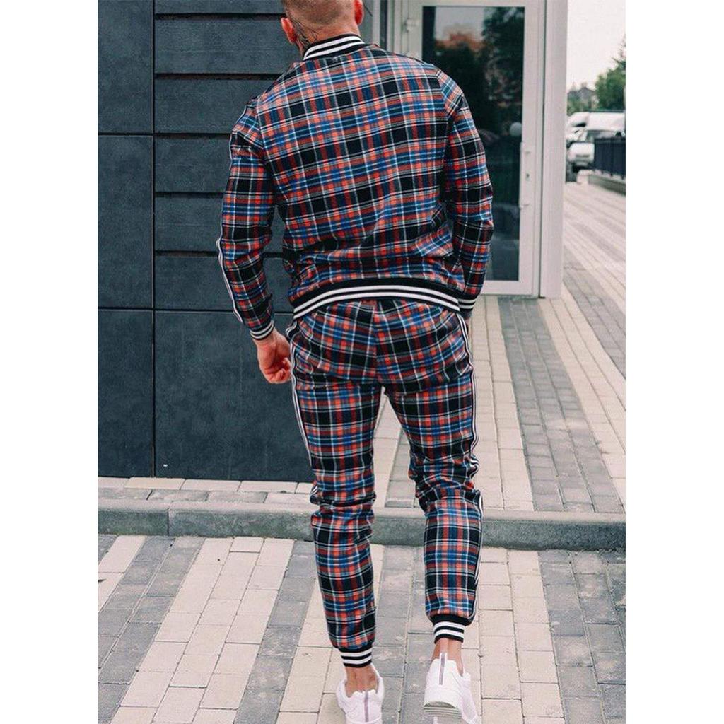 Men's Suit Casual Men's Clothing European and American Fashion Brand Large Size Sportswear Two-piece Set