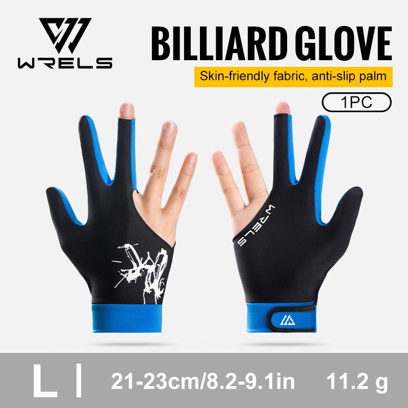 

1Pc Three Fingered Billiard Gloves Pool Snooker Glove for Men Women Fits Both Left and Right Hand Billiard Accessories L синий