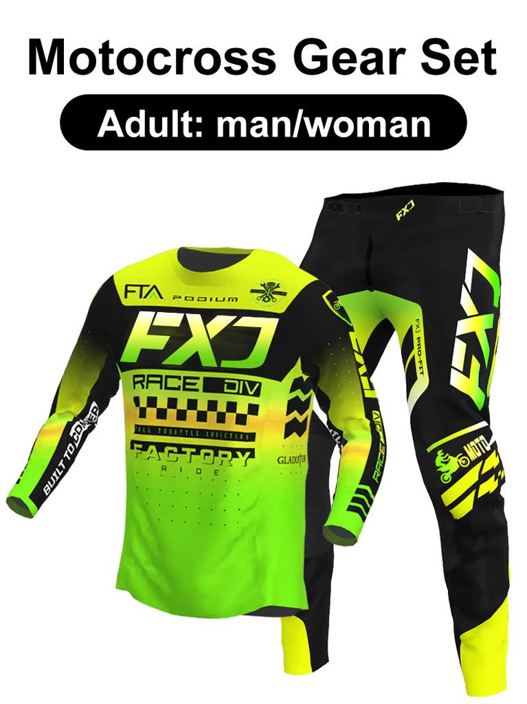 Motocross-Ausrüstungsset Enduro Cross Trikot Hose Sets Racer Ausrüstungsset Offroad Herren Sets Damen Berg Downhill Motorrad MX